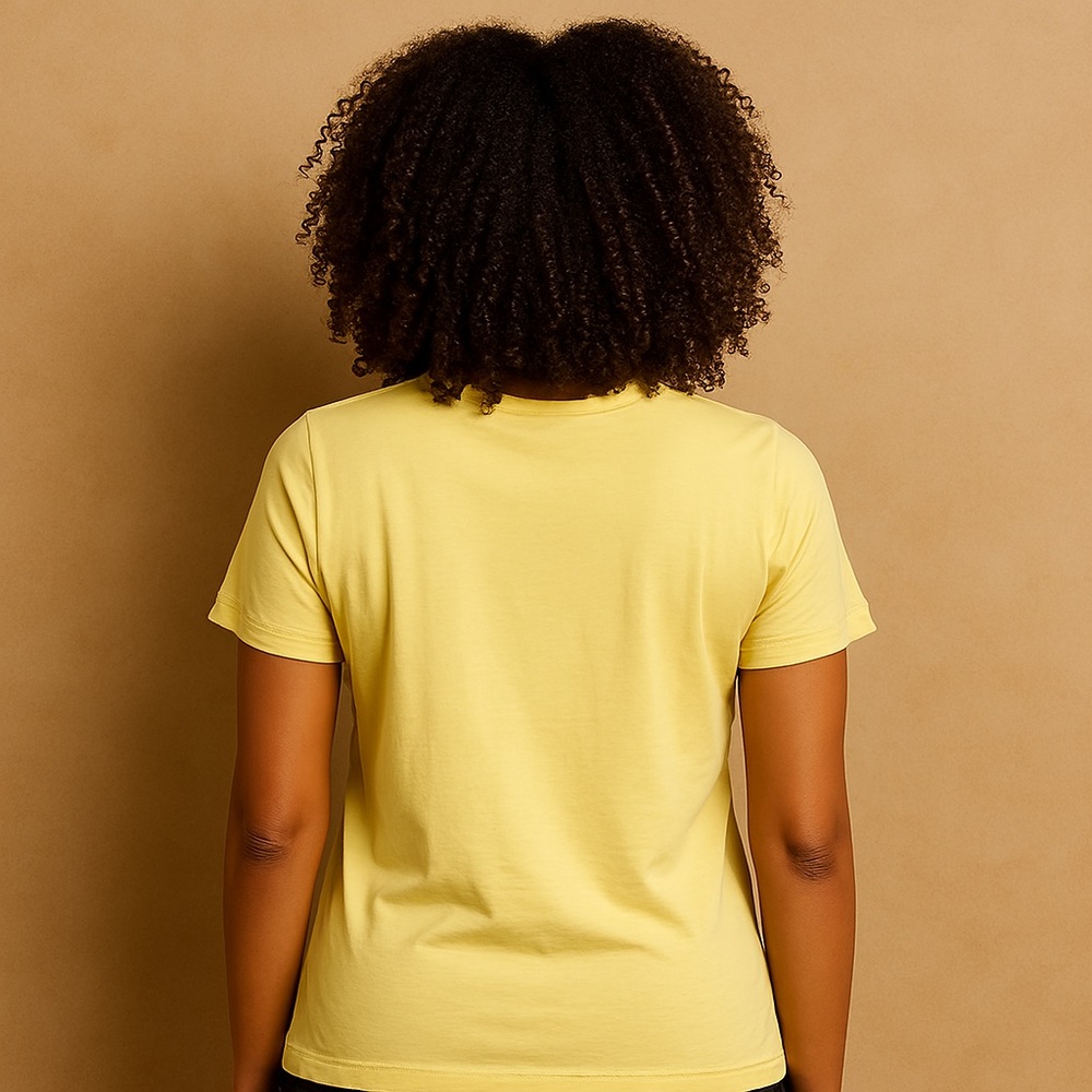 Isaac Mizrahi Live Light Yellow V-Neck Short Sleeve Tee Size L - Picture 4 of 8